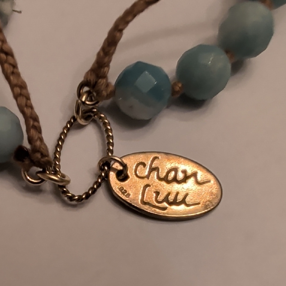 Chan Luu Sky Blue and Gold Beaded Necklace - Picture 3 of 6